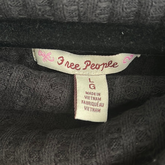 NWT Free People Juicy Long Sleeve Open Back Top Black Large - Picture 5 of 10